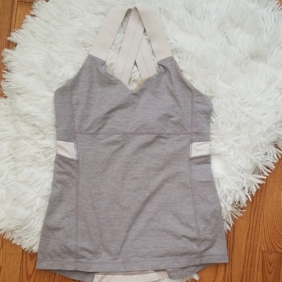 lululemon athletica Tops - Lululemon Push Your Limits Gray/White Tank